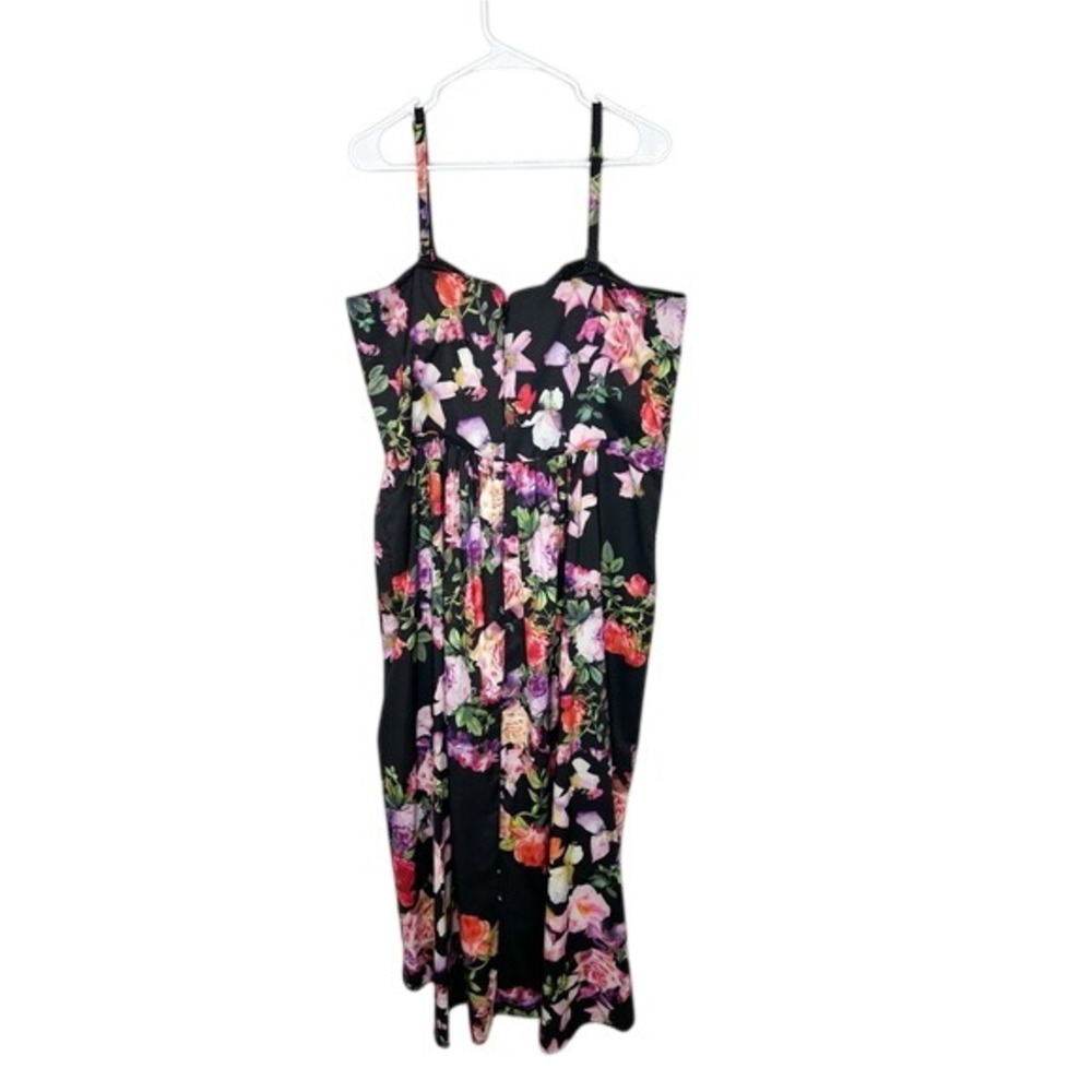 City Chic Floral Print Sleeveless High Low Midi Sundress XL - Picture 7 of 7